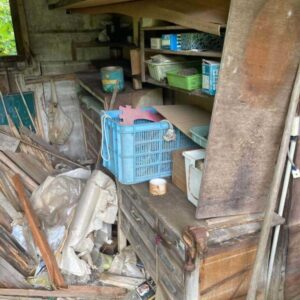 大分県国東市で処分に困った物置の木材等を不用品回収